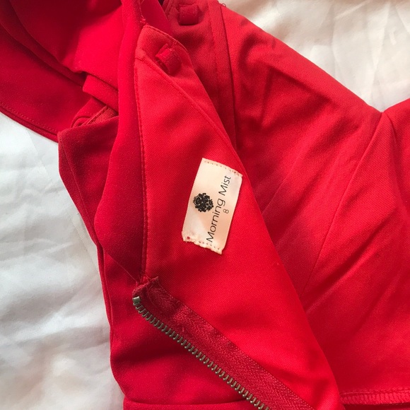 Hello Molly red midi dress with ruffle - Picture 7 of 7